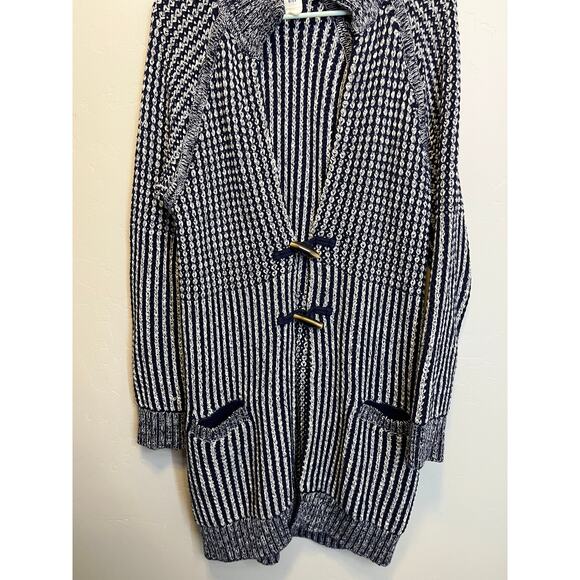 Gap Navy Blue Long Length Chunky Oversized Heavy Knit Nautical Sweater Size M - Picture 6 of 12